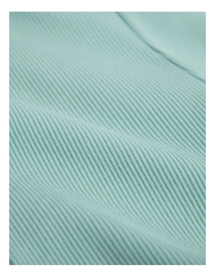 Organically Grown Cotton Blend Solid Rib Legging in Spearmint image 2