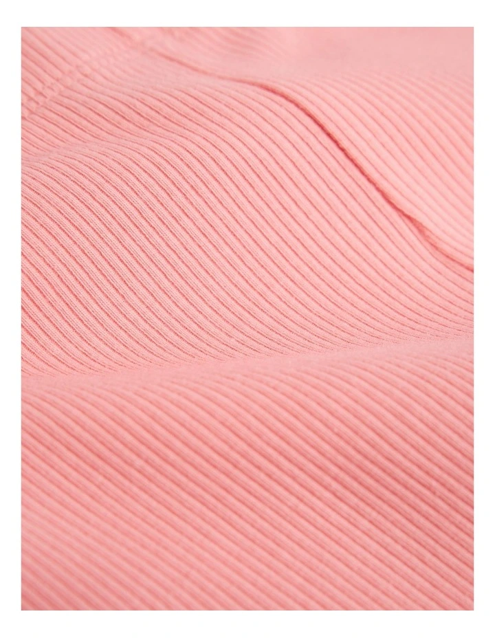 Organically Grown Cotton Blend Solid Rib Legging in Strawberry image 2
