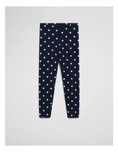 Organically Grown Cotton Blend Spot Legging in French Navy
