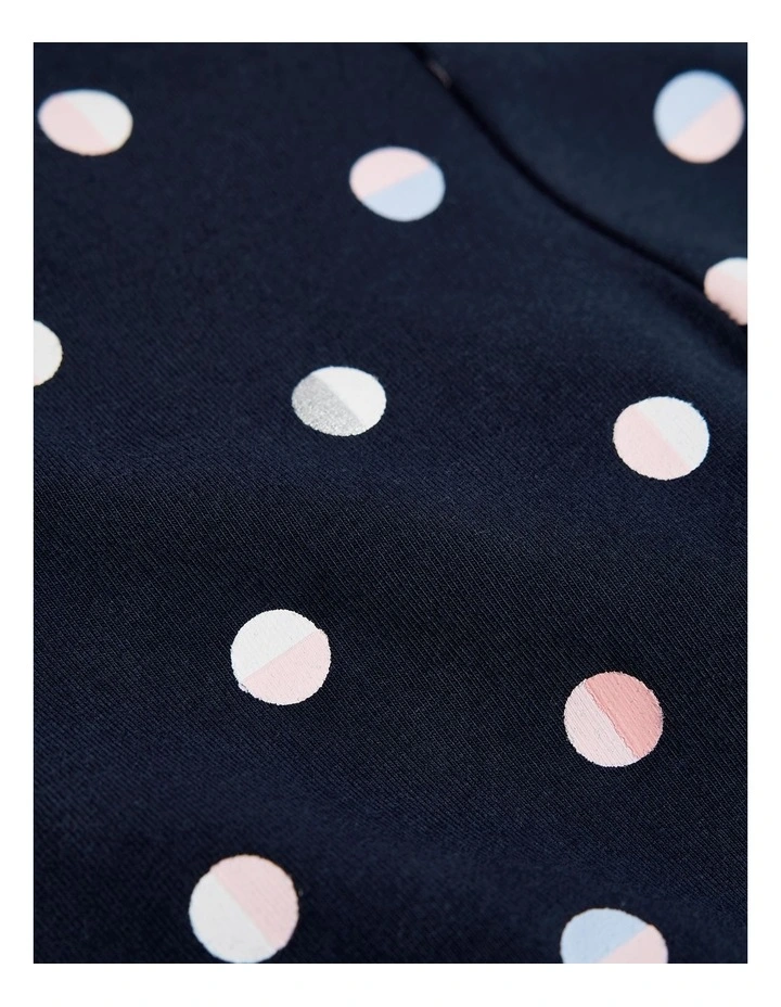 Organically Grown Cotton Blend Spot Legging in French Navy image 2