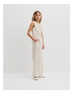 Organically Grown Linen Linen Pull On Pant in Flax