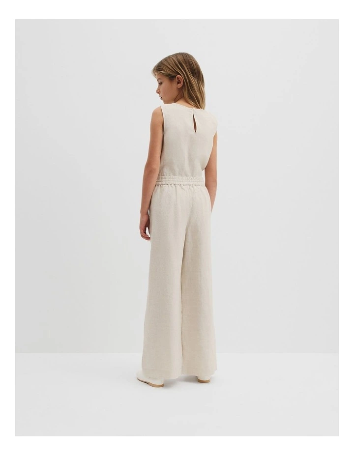 Organically Grown Linen Linen Pull On Pant in Flax image 4