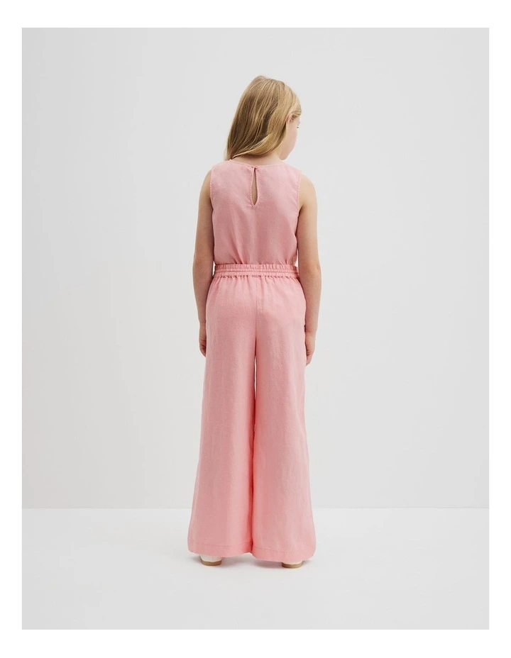 Organically Grown Linen Linen Pull On Pant in Blush Pink image 3