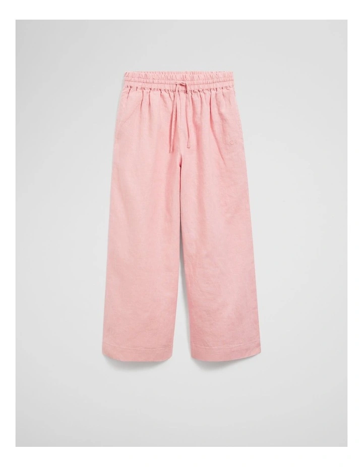 Organically Grown Linen Linen Pull On Pant in Blush Pink image 4