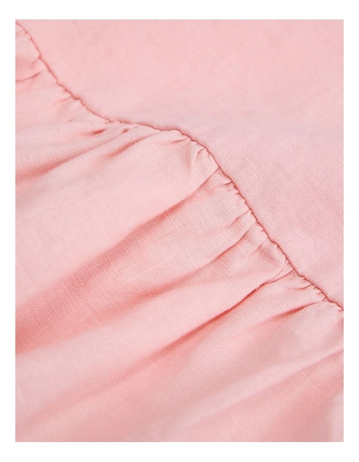 Organically Grown Linen Linen Ruffle Top in Blush Pink image 5