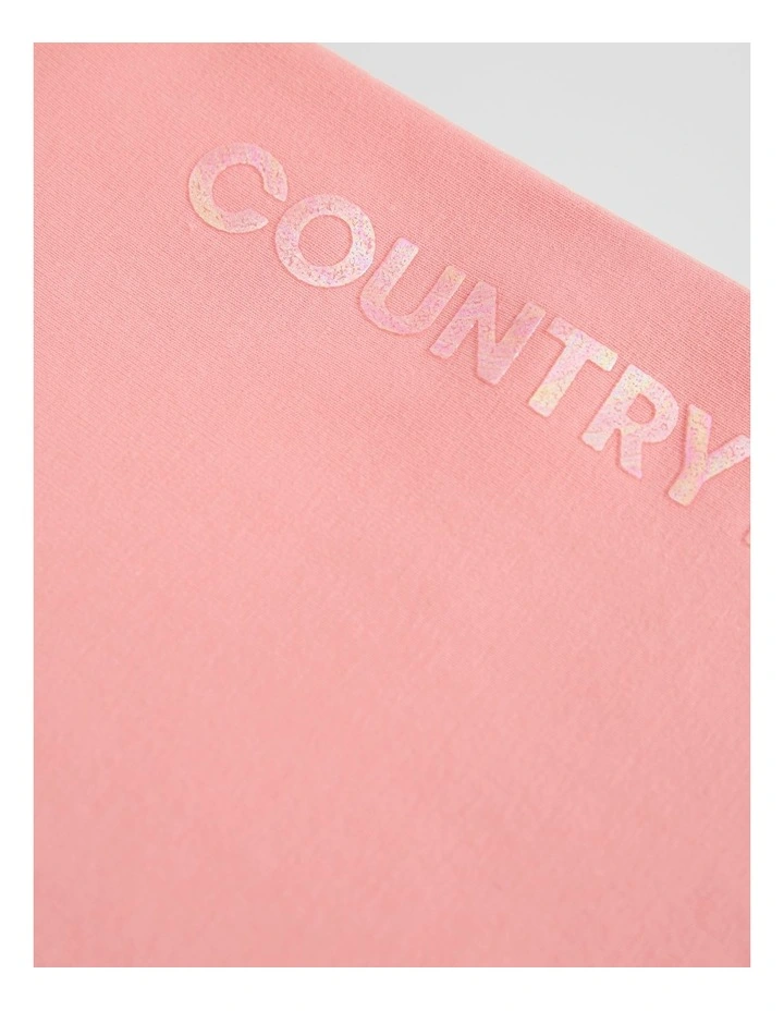 Organically Grown Cotton Blend Bike Short in Strawberry image 2