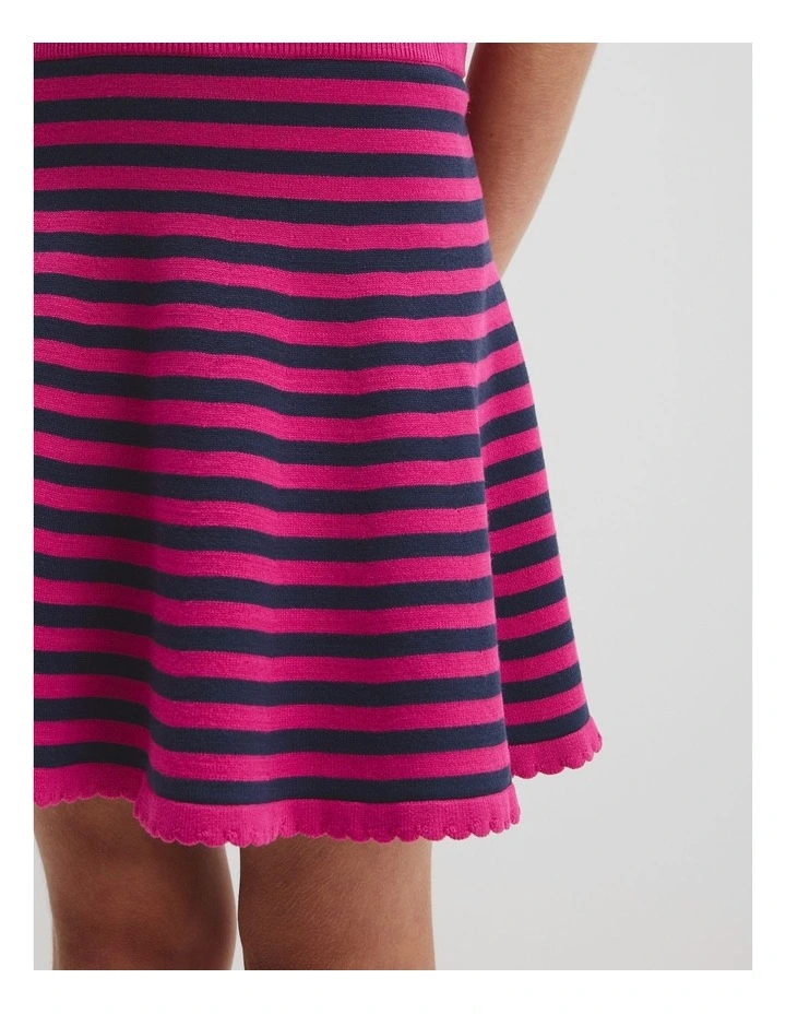 Stripe Knit Skirt in Raspberry image 2