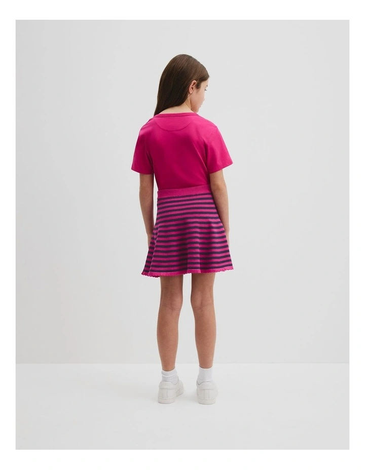Stripe Knit Skirt in Raspberry image 3