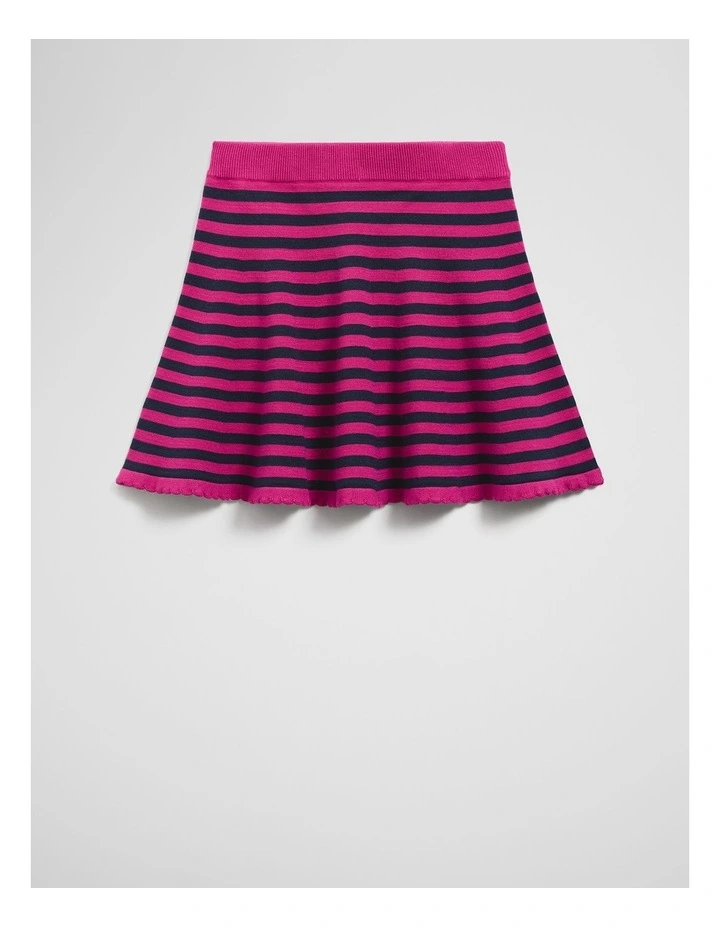 Stripe Knit Skirt in Raspberry image 4