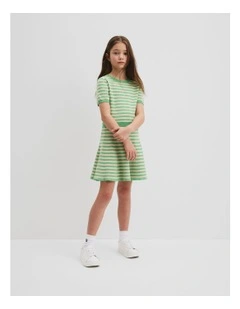 Stripe Knit Skirt in Jade Green