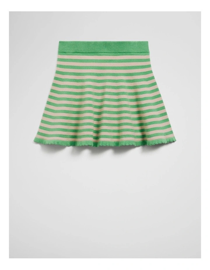 Stripe Knit Skirt in Jade Green image 4