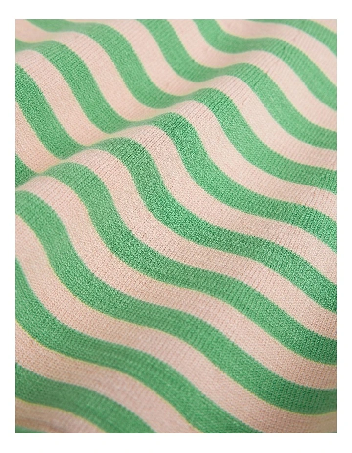 Stripe Knit Skirt in Jade Green image 5