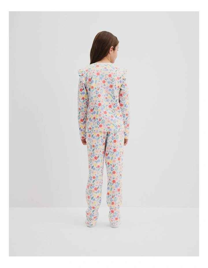 Australian Cotton Floral Frill Pyjama Set in Multi Floral image 3