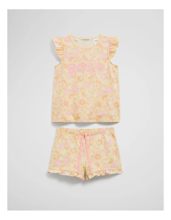 Frill Fruit Pyjama Set in Lemon image 1