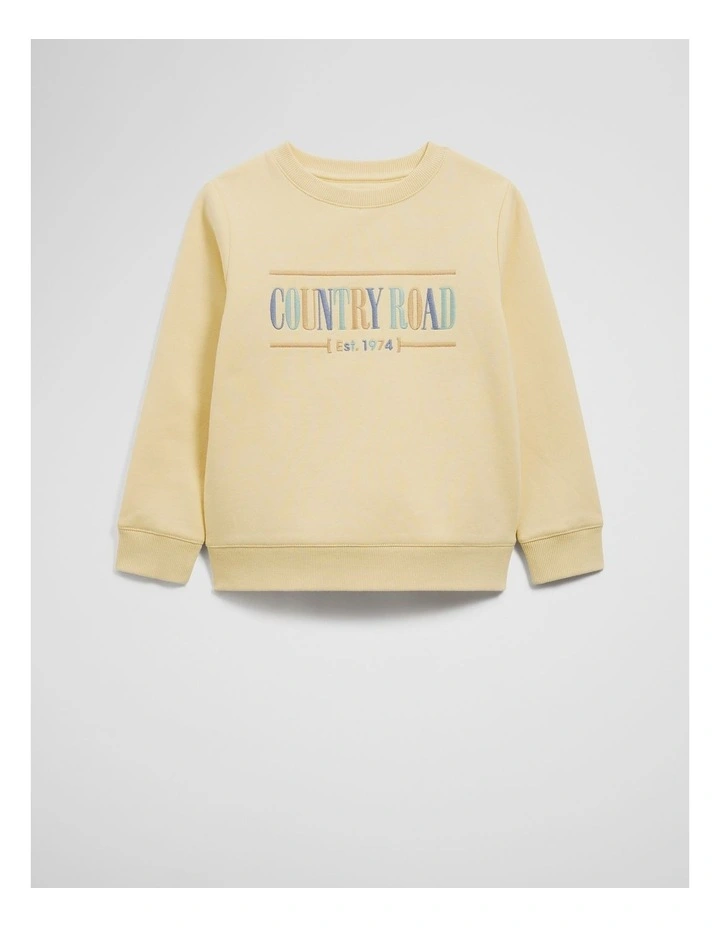 Verified Australian Cotton Heritage Sweat in Lemon Multi image 1