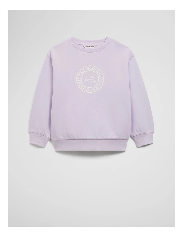 Australian Cotton Oversized Circle Logo Sweat in Lilac image 4