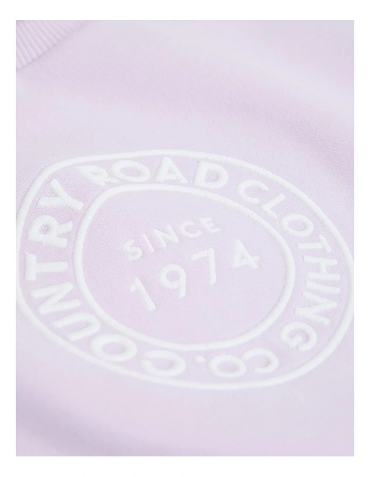 Australian Cotton Oversized Circle Logo Sweat in Lilac image 5