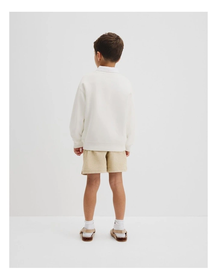 Australian Cotton Oversized Circle Logo Sweat in Marshmallow image 6