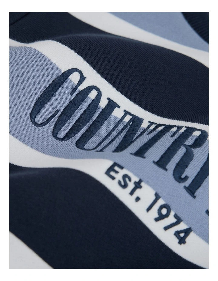 Verified Australian Cotton Heritage Sweat in Blue Stripe image 5