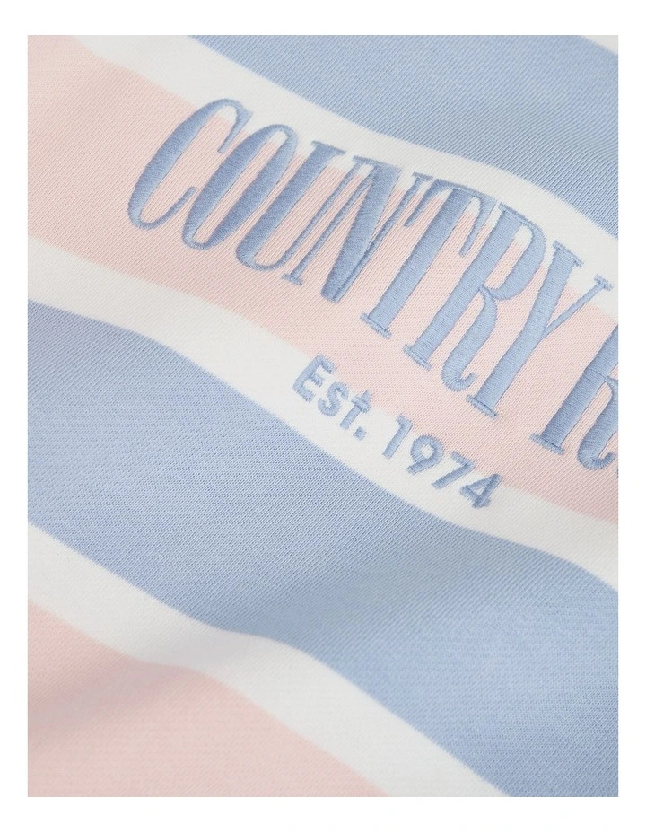 Verified Australian Cotton Heritage Sweat in Bluebell Stripe image 2