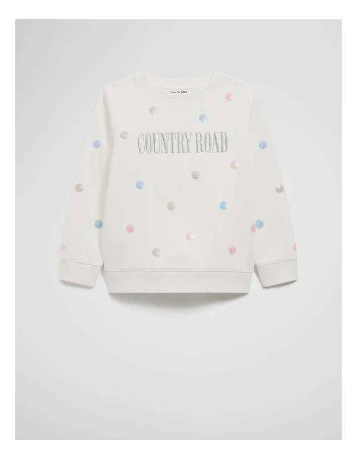 Verified Australian Cotton Heritage Sweat in Marsh Sequin Spot image 1