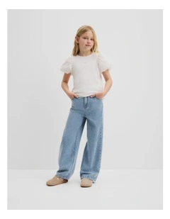 Bubble Sleeve T-shirt in Marshmallow