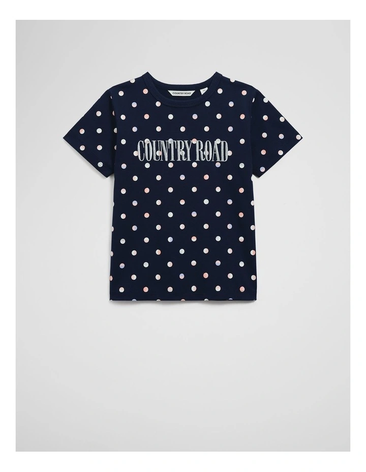 Australian Cotton Heritage T-shirt in Navy Spot image 1