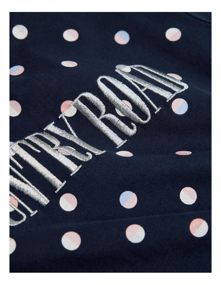 Australian Cotton Heritage T-shirt in Navy Spot image 2