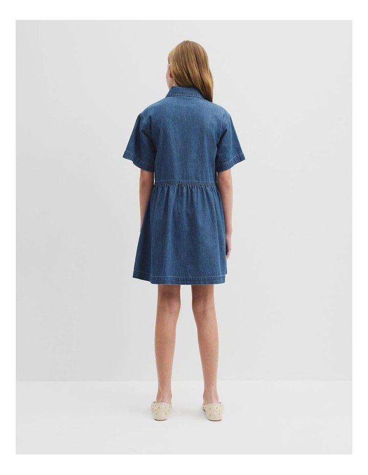 Chambray Mini Dress in Chambray image 4