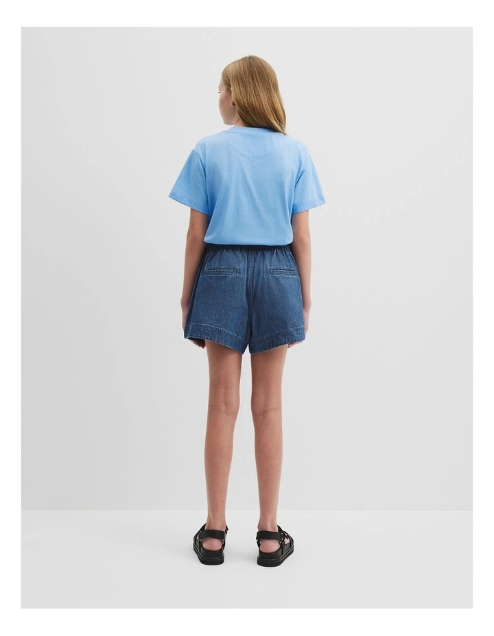Organically Grown Cotton Pull On Short in Chambray image 4