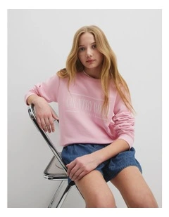 Teen Verified Australian Cotton Heritage Sweat in Soft Pink