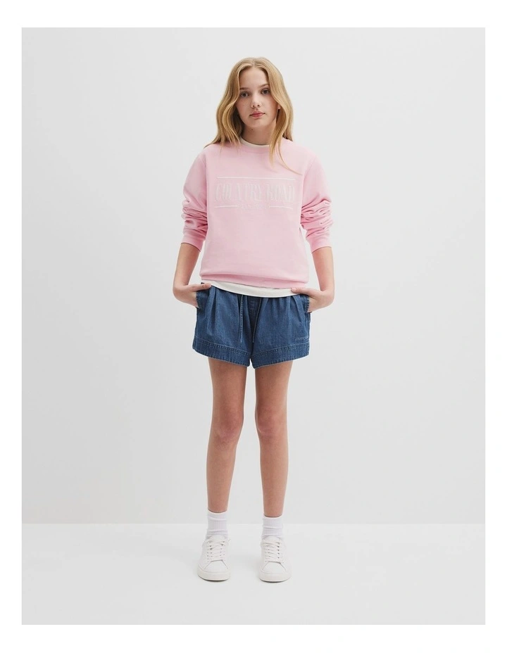 Teen Verified Australian Cotton Heritage Sweat in Soft Pink image 2