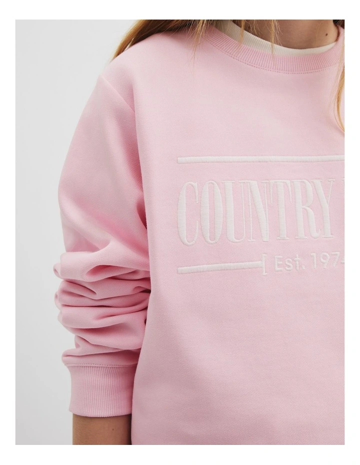 Teen Verified Australian Cotton Heritage Sweat in Soft Pink image 3