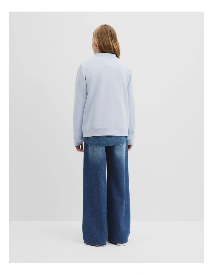 Teen Verified Australian Cotton Heritage Sweat in Soft Blue image 4