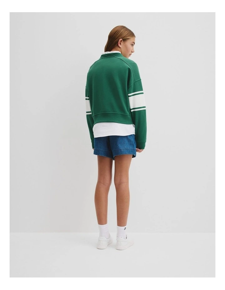 Teen Australian Cotton Varsity Sweat in Bright Green image 4
