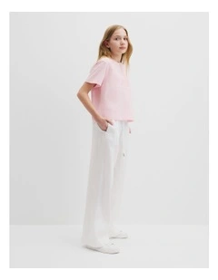 Teen Verified Australian Cotton Heritage T-shirt in Soft Pink Metallic