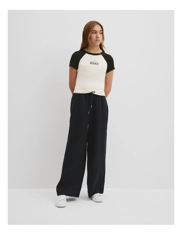 Teen Raglan Sleeve Logo T-shirt in Black image 1