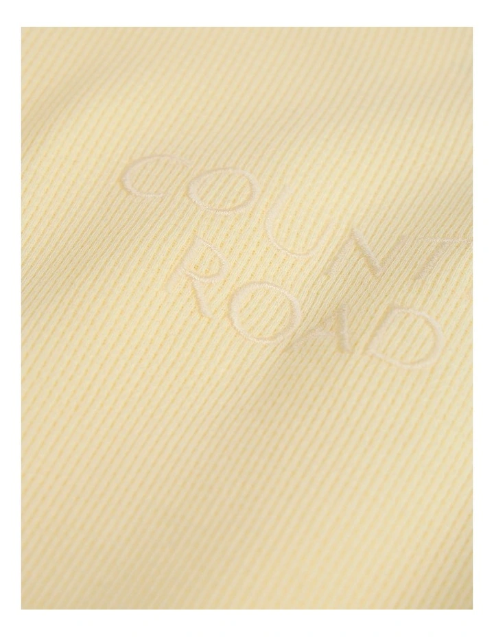 Organically Grown Cotton Waffle Jumpsuit in Lemon image 5