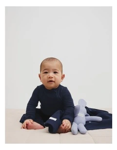 Organically Grown Cotton Waffle Jumpsuit in Navy