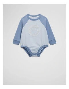 Logo Sweat Bodysuit in Blue