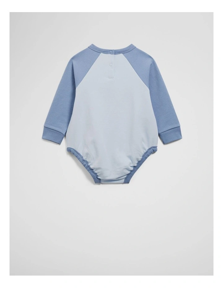 Logo Sweat Bodysuit in Blue image 2