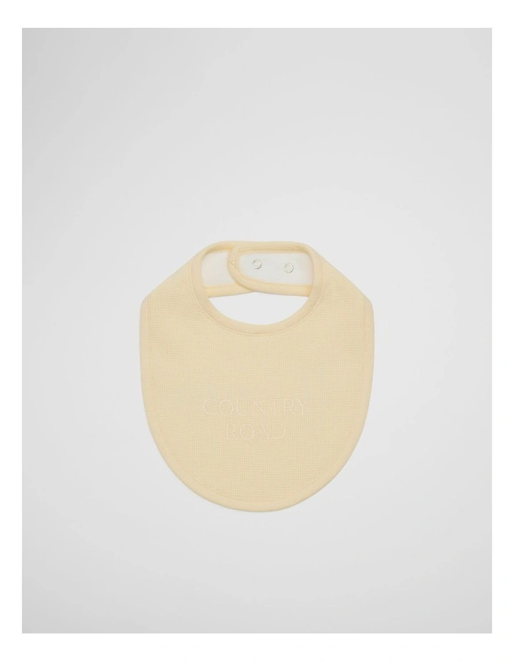 Organically Grown Cotton Waffle Bib in Lemon image 1