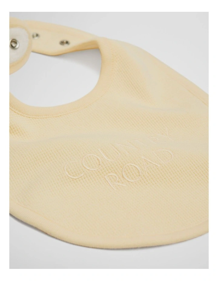 Organically Grown Cotton Waffle Bib in Lemon image 2