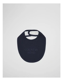 Organically Grown Cotton Waffle Bib in Navy