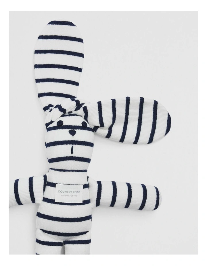 Organically Grown Cotton Stripe Rib Bunny Toy image 2
