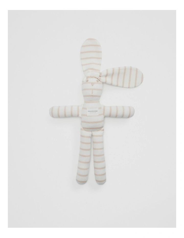 Organically Grown Cotton Stripe Rib Bunny Toy image 1