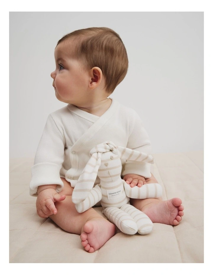 Organically Grown Cotton Stripe Rib Bunny Toy image 2