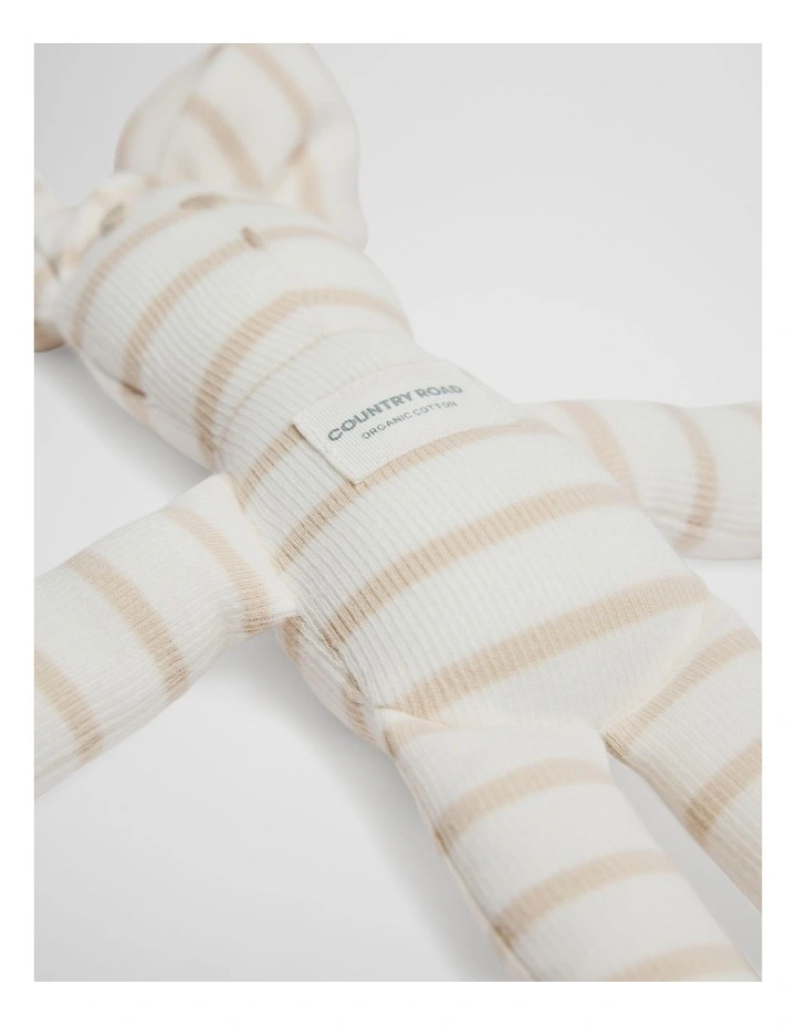 Organically Grown Cotton Stripe Rib Bunny Toy image 2