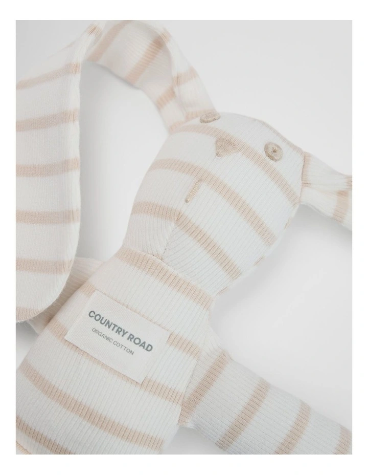 Organically Grown Cotton Stripe Rib Bunny Toy image 3