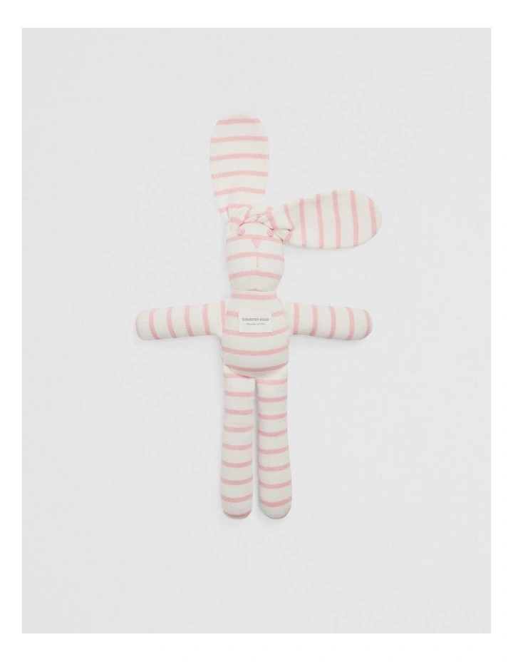 Organically Grown Cotton Stripe Rib Bunny Toy image 1